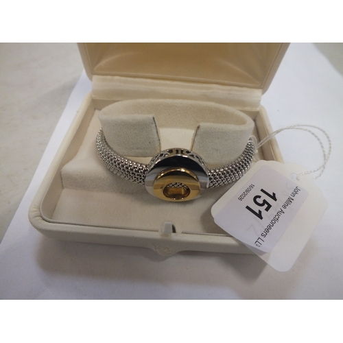 Modern Continental 18ct. Bi-colour Gold Bangle, boxed 49.8 grams