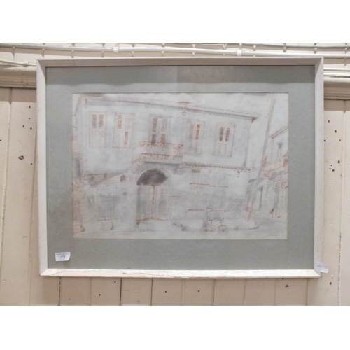 12 - Framed Pen and Charcoal 