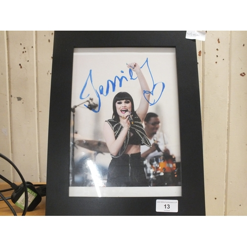 13 - Framed Signed Photograph of Jessie J - with certificate