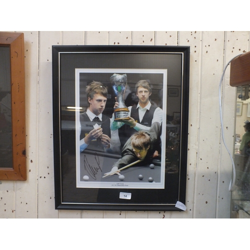 14 - Framed Signed Photograph of Judd Trump - with certificate