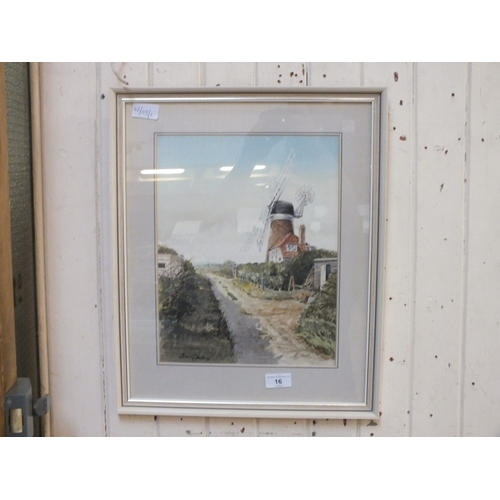 16 - Watercolour - Windmill - By David Jenkins