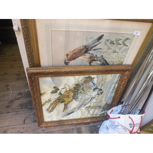 18 - Two William Rees Bird of Prey Paintings