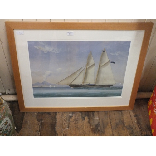 33 - Framed Print of a Yacht