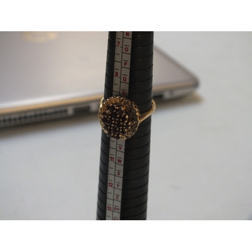 38 - Large 9ct Gold and Garnet Cluster Ring - Size S - 5.8g