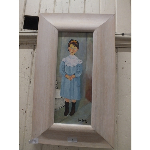 5 - Oil Painting -  Portrait of Ghislaine - Iain Carby, 38 x14cm