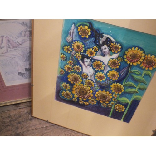 29A - Watercolour - Floral Marraige Painting and One Other