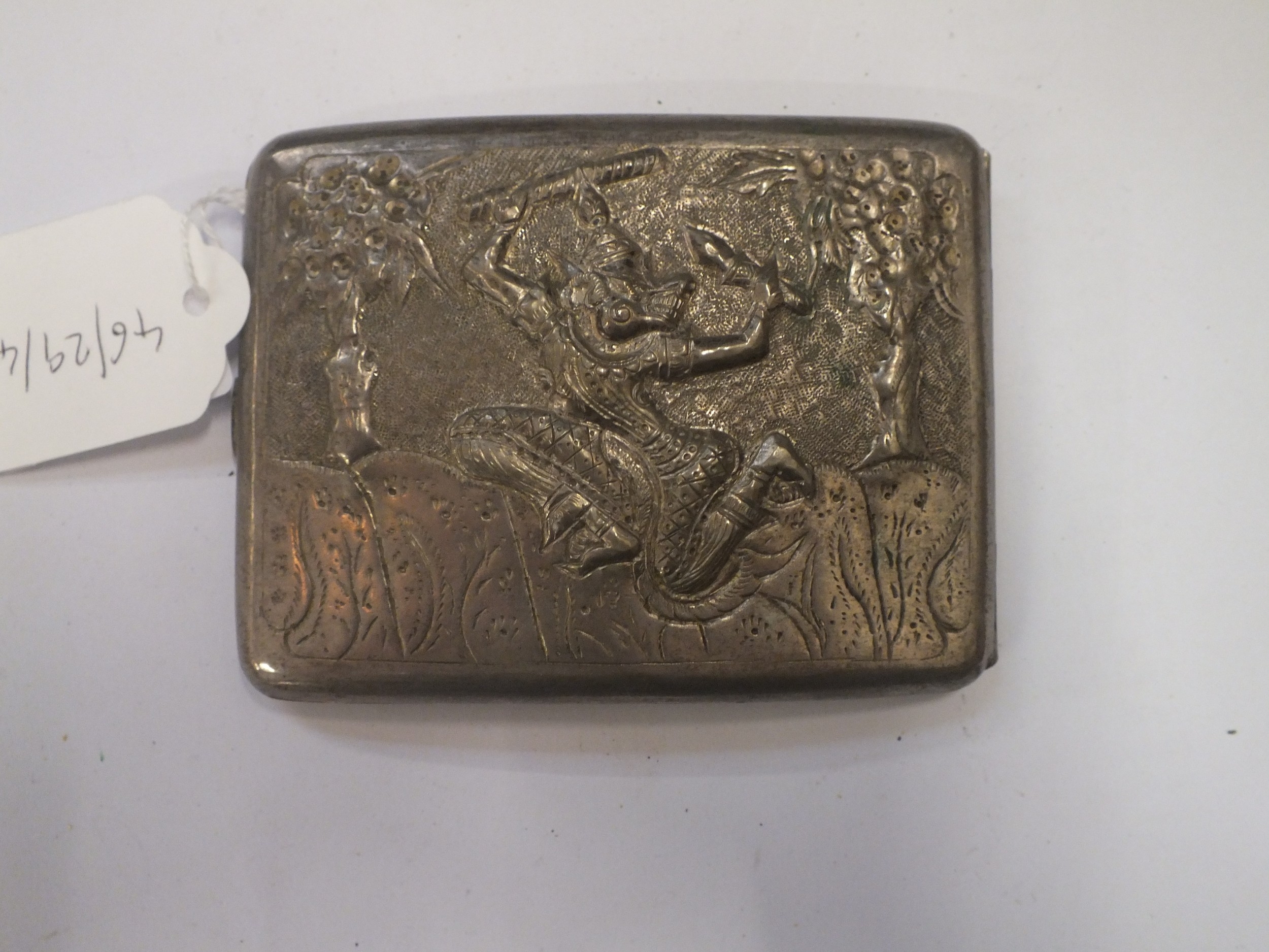 Oriental White Metal Cigarette Case