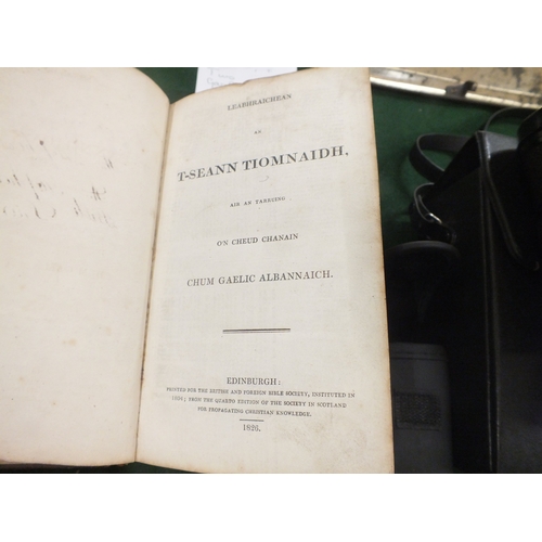 Two Gaelic Bibles - 1826 - Edinburgh Engraved Original Boards. Spine ...