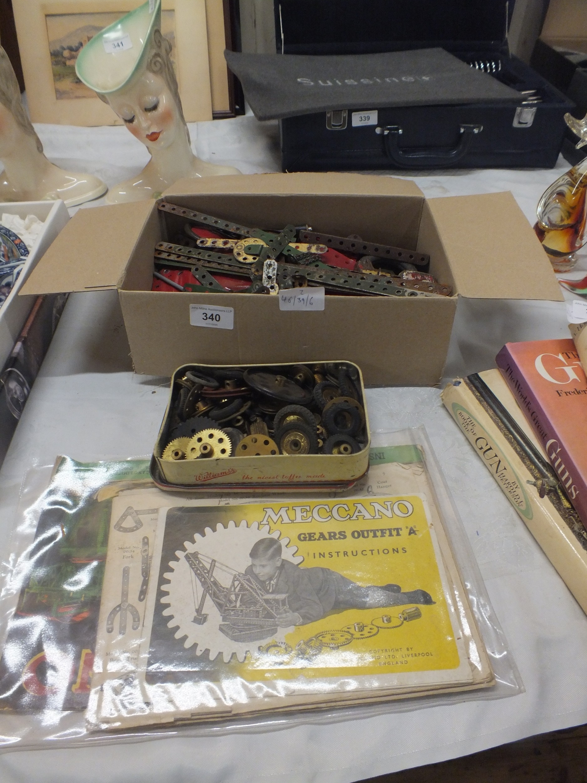 Two boxes Vintage Meccano pieces