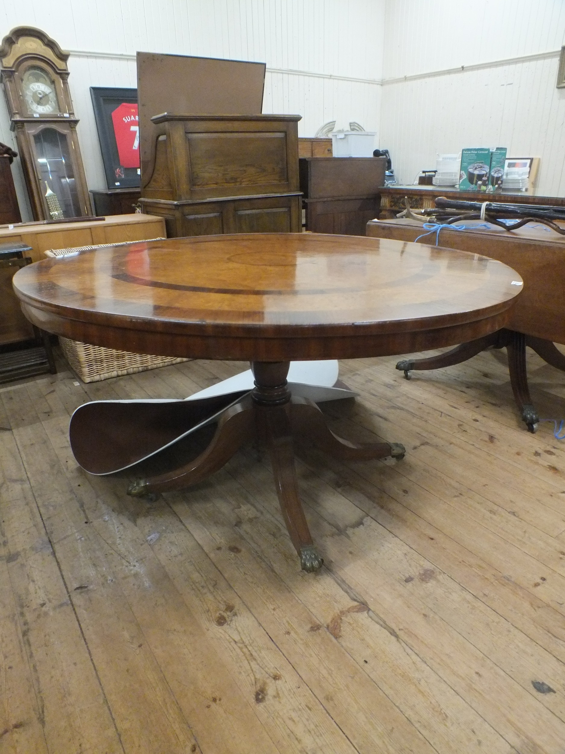 Georgian Inlaid Walnut Circle Snap Top Breakfast Table, By John Mowat ...