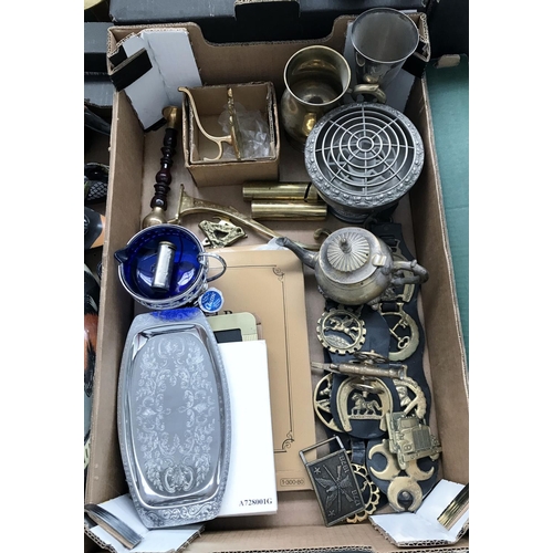 102 - Box containing horse brasses etc