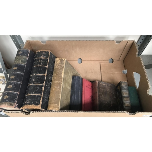 122 - Box containing vintage Bibles and books