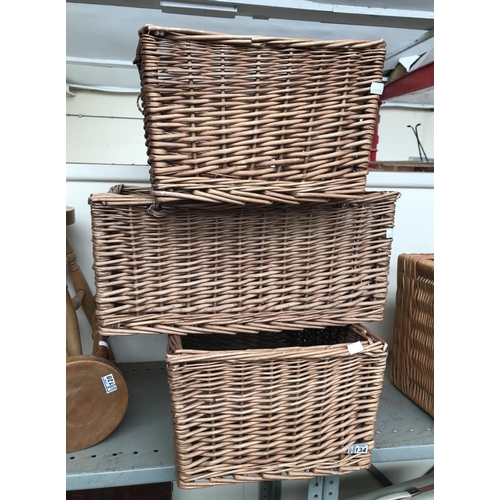 134 - 3 Wicker baskets