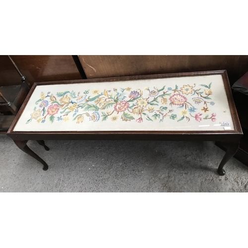 308 - Glass top cross stitch table