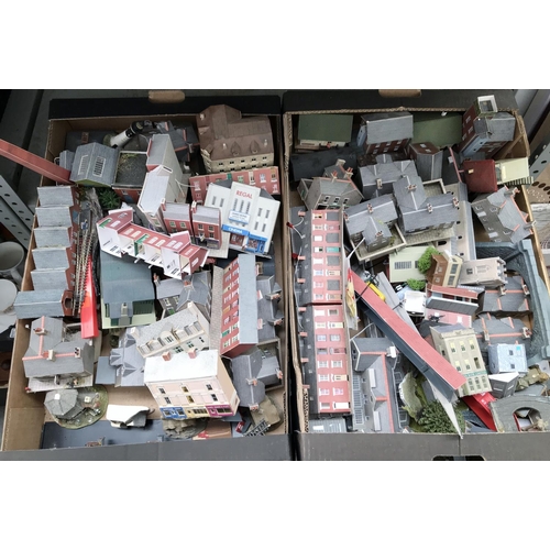 68 - 2 Boxes containing train layout model buildings