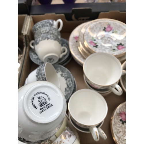 102 - 3 Boxes containing assorted China and serving trays