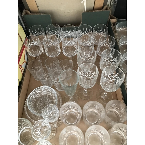 103 - 3 Boxes containing cut glass drinking glasses