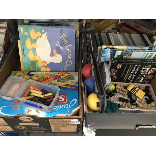 112 - 3 Boxes containing board games and children's books