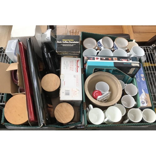 172 - 2 Boxes containing cutlery and storage jars etc