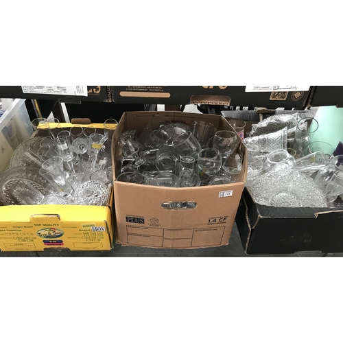 175 - 3 Boxes containing cut glass and drinking glasses