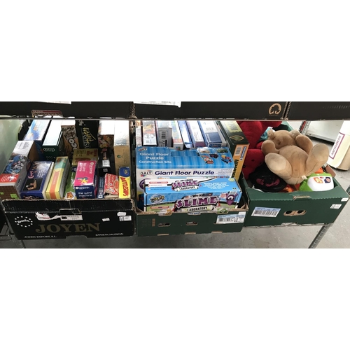 177 - 3 Boxes containing children's toys, games and puzzles etc