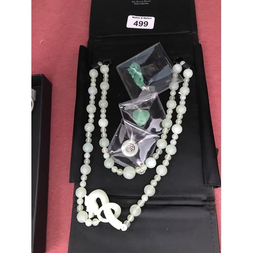 499 - Jade necklace and others