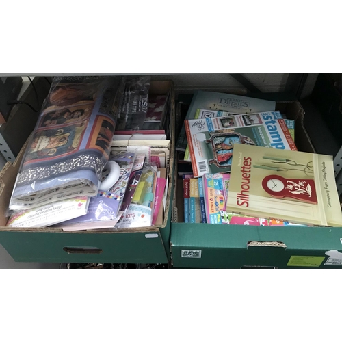 6 - 2 Boxes containing papercraft items (including over 100 stamps)