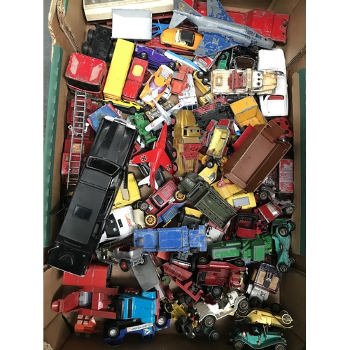 75 - 2 Boxes containing vintage toy cars etc