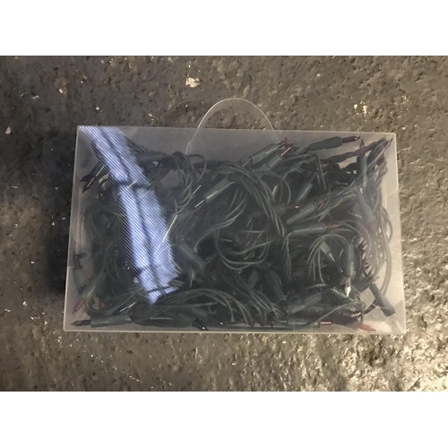 16 - 2 Boxes containing Christmas decorations including 2 sets of fairy lights