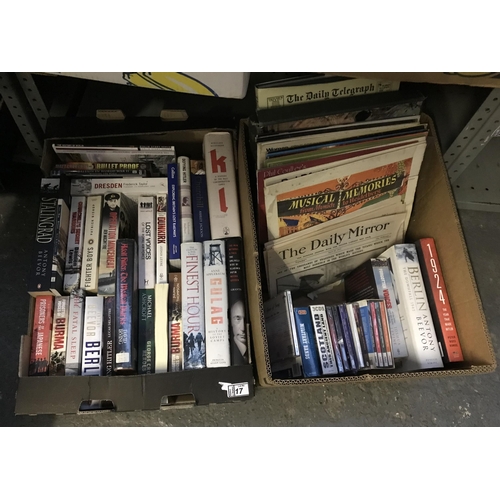 17 - 2 Boxes containing war time books etc