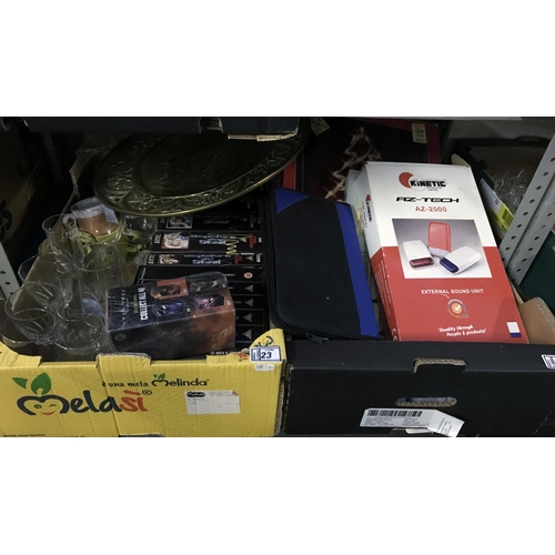 23 - 2 Boxes containing Star Trek collectables, coasters and pictures etc