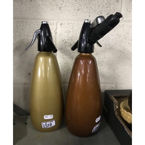 28 - 2 Vintage BOC Sparklets soda siphons