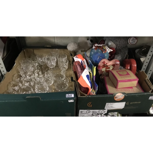 32 - 2 Boxes containing a Tigger clock, Mickey Mouse picture frame and a Me To You bear etc