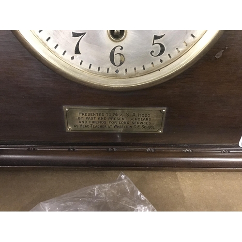 36 - Wooden mantle clock and a clock mechanism etc