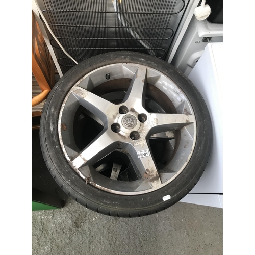201 - 4 Vauxhall alloy wheels and tyres