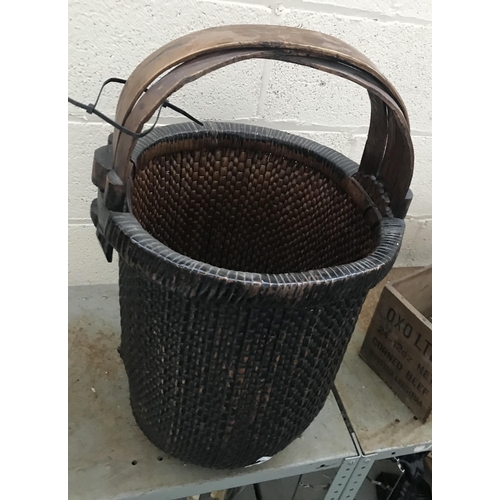 2 - Woven Chinese grain basket