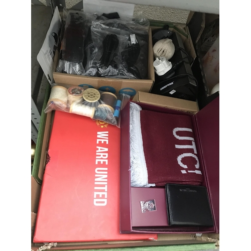 59 - Box containing BFC and Man Utd hospitality packs etc