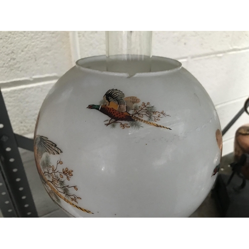 64 - 'Pheasant' oil lamp