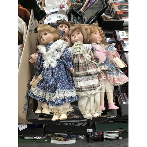 120 - Box containing collector's dolls