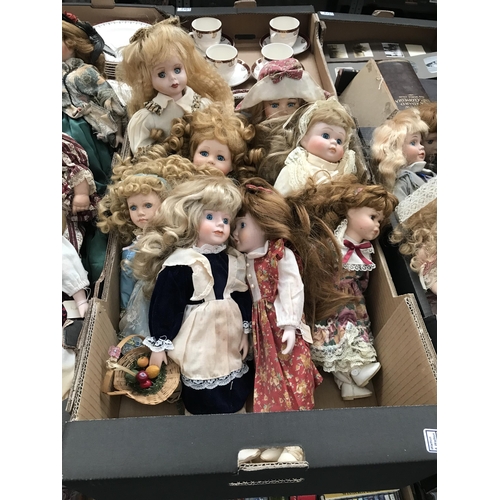 110 - Box containing collector's dolls