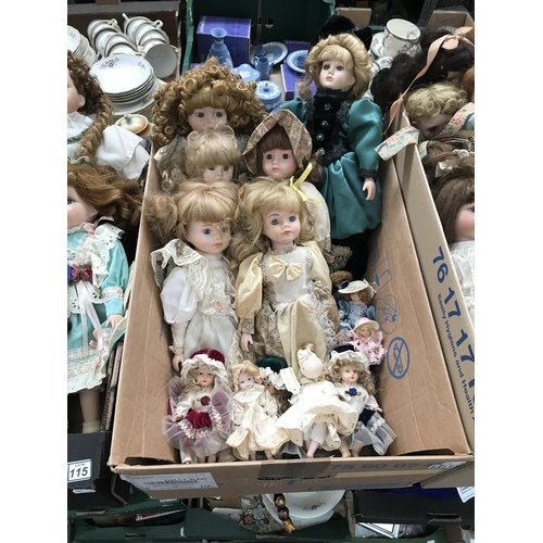 118 - Box containing collector's dolls