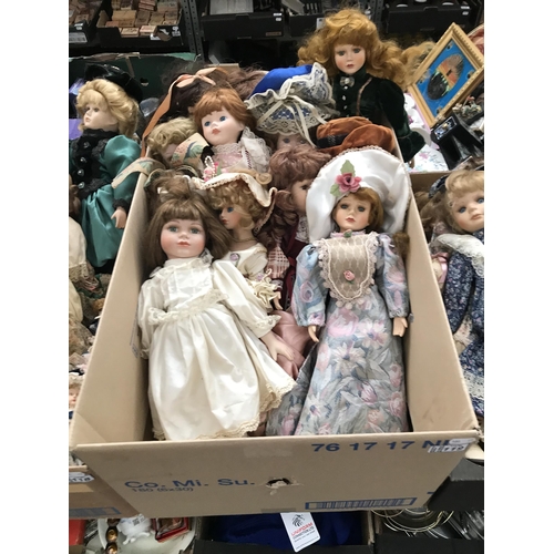 119 - Box containing collector's dolls