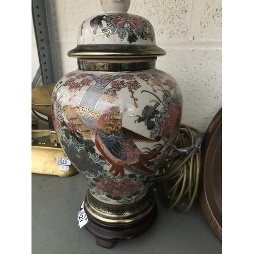 23 - Oriental Satsuma table lamp