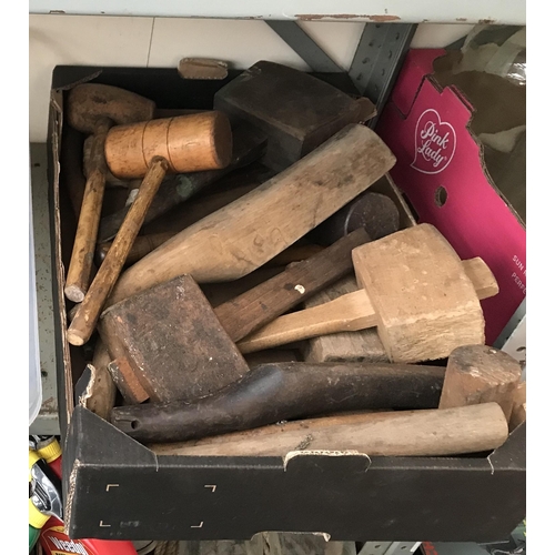 259a - Box containing wooden mallets