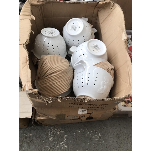 308 - 2 Boxes containing new ceramic colanders