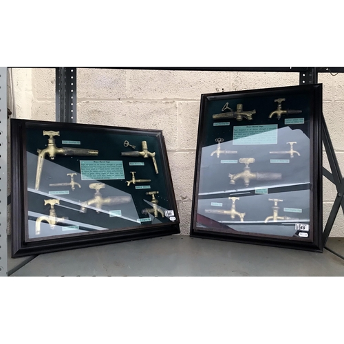 48 - 2 Cased brewery barrel tap displays