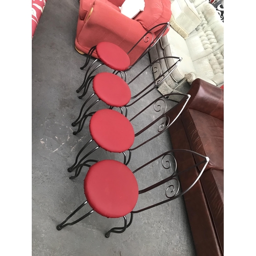 495 - 4 Metal Gothic style dining chairs