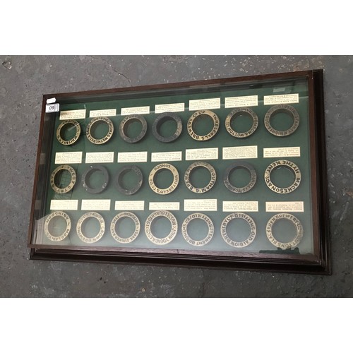 60 - 2 Cased brewery barrel ring displays