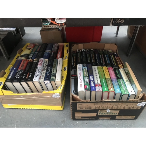 119 - 2 Boxes containing hardback books