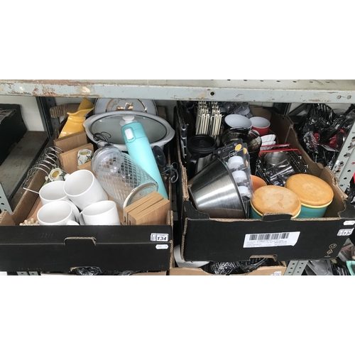 134 - 2 Boxes containing assorted kitchenalia